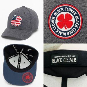 Black Clover “Live Lucky” American Flag Red White Blue Hat Cap Flag Clover S/M